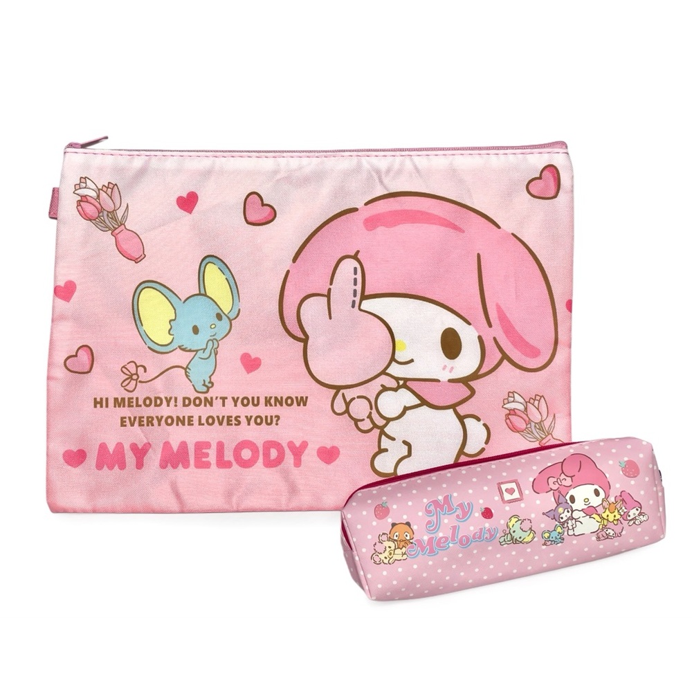 My Melody Zip Envelope & Pencil Case 2-Piece Set